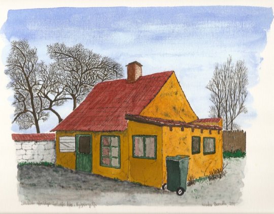 Lillebitte affældige forladte hus i Nykøbing Sj.  2011  27cm x 21cm
