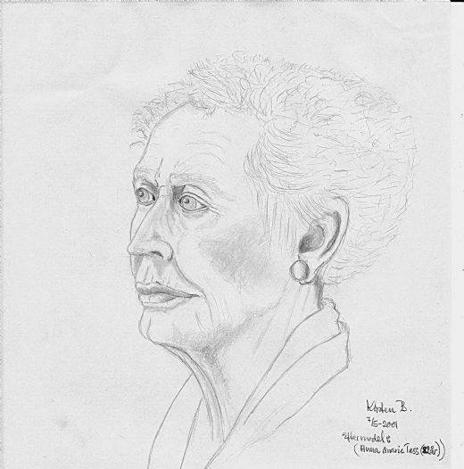 Efter levende model, 82 år - 2001  18cm x 21cm